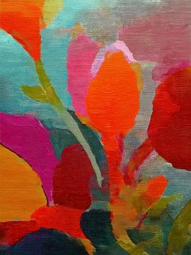 Modern Artistic. Colourful flowers in warm and fresh shades by STUDIO ARTSY