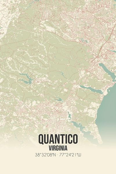Carte ancienne de Quantico (Virginie), USA. par Affiches de lieux