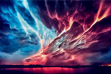 Vuur in de wolken, illustratie van Animaflora PicsStock