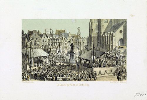 Carel Christiaan Antony Last, Grote Markt na de onthulling van het standbeeld van Laurens Coster, 18
