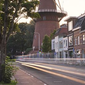 Moulin à vent Rijn en Zon au coucher du soleil - Vogelenbuurt - Utrecht sur Coen Koppen