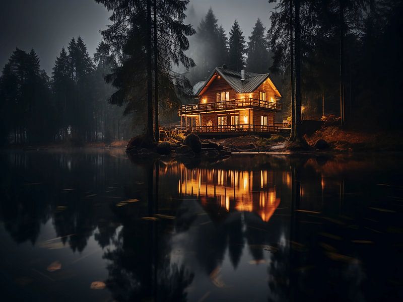 Maison au bord du lac par haroulita