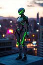 Toekomstige robots in het avondlicht van Poster Art Shop thumbnail