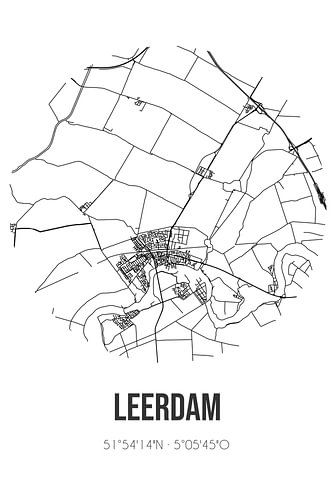 Leerdam (Utrecht) | Landkaart | Zwart-wit