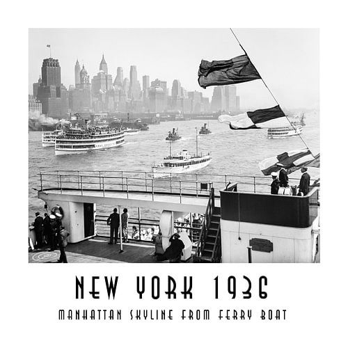 New York 1936: Manhattan skyline vanaf de veerboot