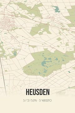 Vintage landkaart van Heusden (Noord-Brabant) van MijnStadsPoster