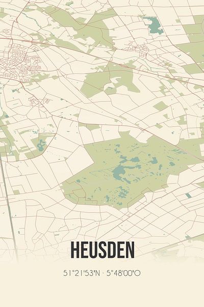 Alte Karte von Heusden (Nordbrabant) von Ortsdrucke