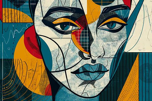 Abstract gezicht - Kubistisch