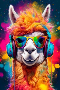 Alpaga à la discothèque... sur Ans Bastiaanssen