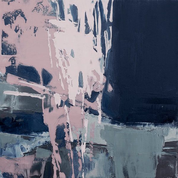 rosa navy quadratisch abstrakt von Ela Szczepaniak