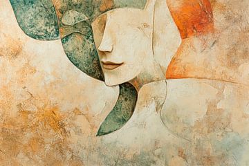 Abstraktes Porträt in sanften Farben von Poster Art Shop