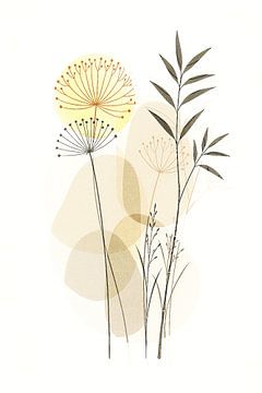 Pusteblumen und stilisierte Steine von Claudia Gründler