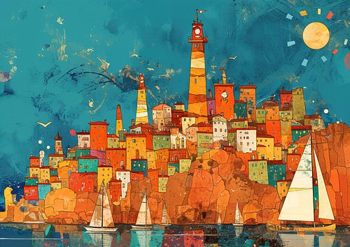 Peinture de la ville de Port sur La collection ARTEO