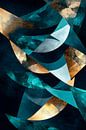 Abstract shapes in blue and gold tones by Poster Art Shop thumbnail