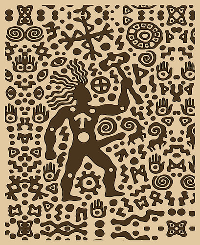 Art rupestre « L'esprit guerrier sauvage »