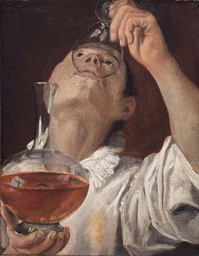 Annibale Carracci, Drinkende jongen, 1582-1583 van Atelier Liesjes