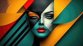 The face of abstract metamorphosis by Klaus Tesching - Art-AI