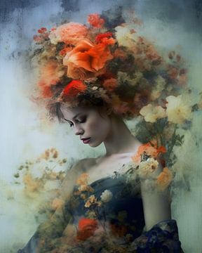Portrait "Flower power" by Carla Van Iersel