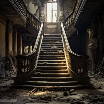 Verweesde trappen: sporen van het verleden in een verlaten villa van Peter Balan
