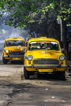 De Gele Taxi in Kolkata van Steven World Traveller