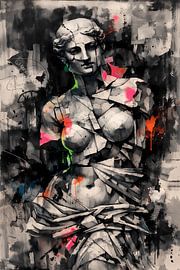 Titel: Urbane Venus – Antike Skulptur im modernen Street-Art- und Pop-Art-Stil von ButterflyPix