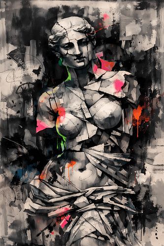 Titel: Urbane Venus – Antike Skulptur im modernen Street-Art- und Pop-Art-Stil