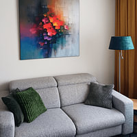 Klantfoto: Vivid Flora Cascade van Kunst Kriebels, als ArtFrame