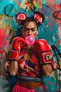 Vechter met bubble pop en stijl van Poster Art Shop thumbnail