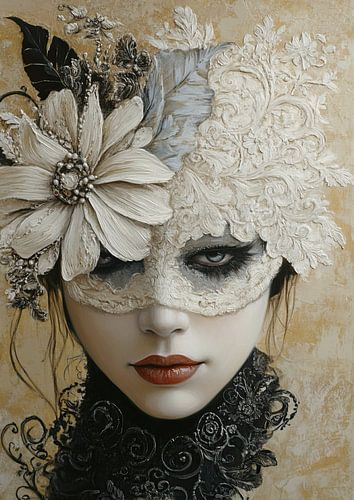 Mysteriöse Frau mit Maske