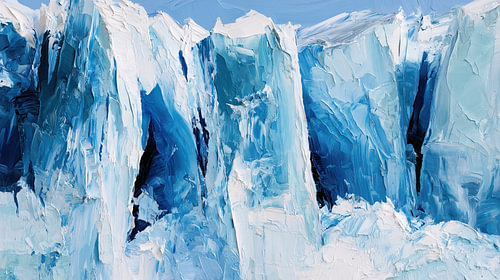 Glacier – abstract, blue and white
