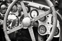 Vintage Bentley race car dashboard