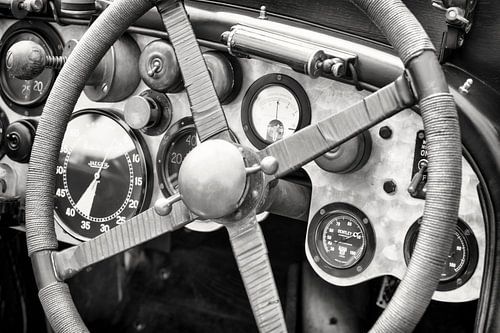 Vintage Bentley race auto dashboard