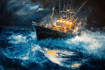 Storm op zee van Poster Art Shop