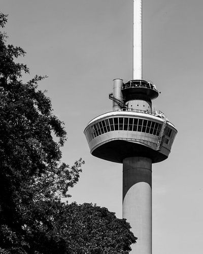 Euromast Rotterdam in schwarz-weiß