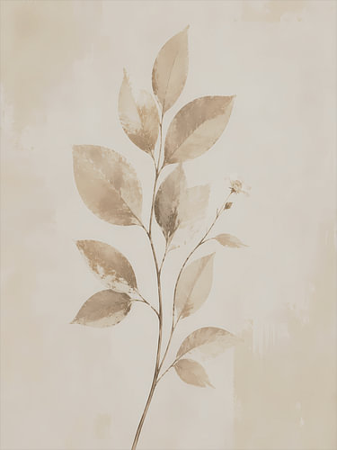 Elegant Botanical Branch in Neutral Tones