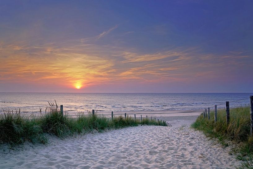 Beach at sunset by Chantal Sloep