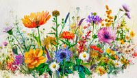 Summer! Field flowers in the grass