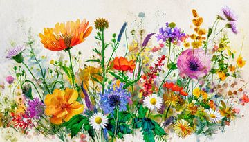 Het is Zomer! Vrolijke Veldbloemen border van Studio Pieternel