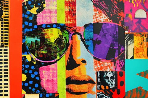 Portrait Pop Art avec couleurs