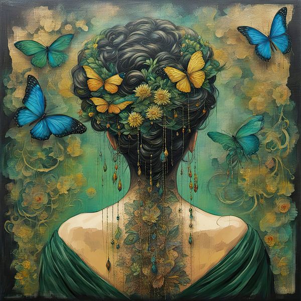 Butterflies and Flowers No. 79.70 by Eye catching paintings