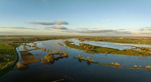 Hochwasser der IJssel von oben gesehen