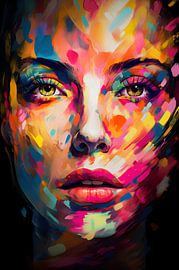 Vrouw | Abstract Schilderij Vrouw | Gezicht Vrouw van AiArtLand