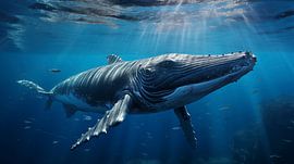 Wunderschöner Buckelwal im blauen Ozean