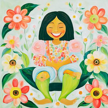 Radiant Smiley Soul Schilderij van ComfortQ