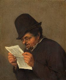 Bust of an Old Peasant Reading a Paper, Adriaen van Ostade
