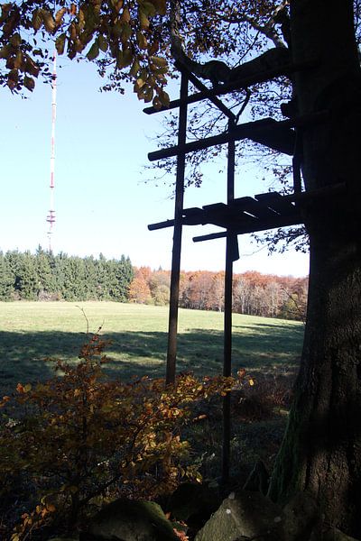 Hoogzit op de Kreuzberg in de Rhön van Martin Flechsig