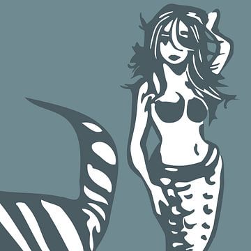 Mermaid in ice blue colour - for modern interiors by Emiel de Lange