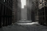 Stad met wolkenkrabbers ondergesneeuwd van Besa Art thumbnail