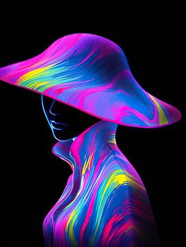 neon vrouw van Laurie Simmons van PixelPrestige