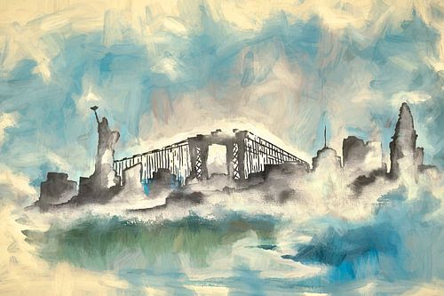 Painted skyline New York